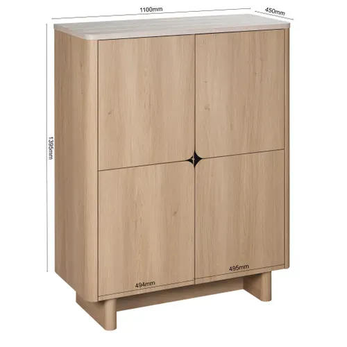 Buffet haut TANGO Imitation chêne / travertin