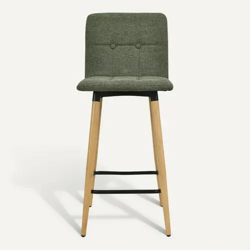 Lot de 2 tabourets de bar H. 63 cm MEVIK kaki vue de face