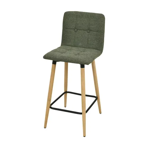 Lot de 2 tabourets de bar H. 63 cm MEVIK kaki vue de profil