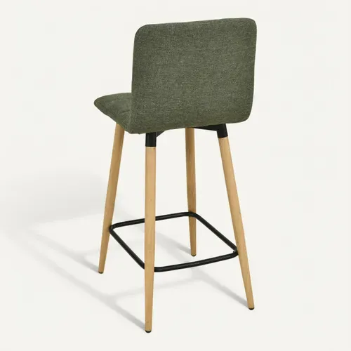 Lot de 2 tabourets de bar H. 63 cm MEVIK kaki vue de derrière
