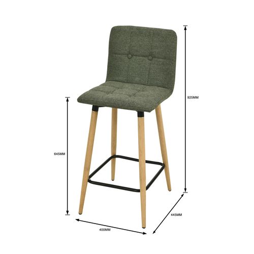 Lot de 2 tabourets de bar H. 63 cm MEVIK kaki