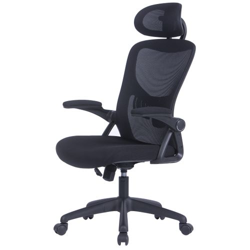 Fauteuil de bureau ergonomique ADRIEN noir vue de profil