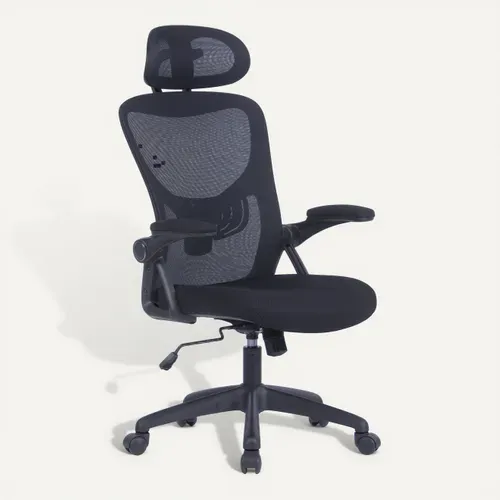 Fauteuil de bureau ergonomique ADRIEN noir vue 3/4