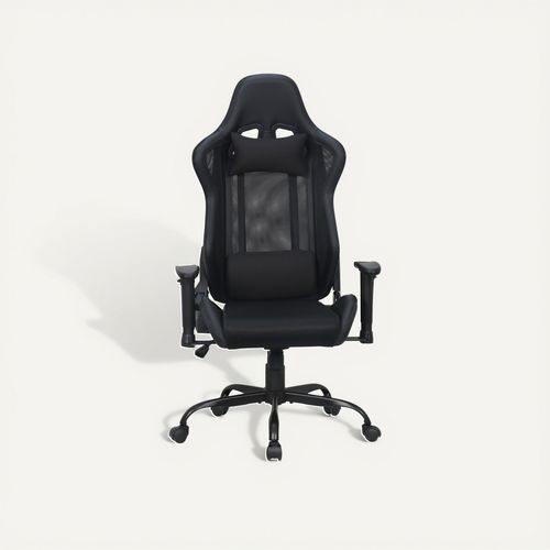 Fauteuil de bureau gamer FLAVIEN noir vue de face