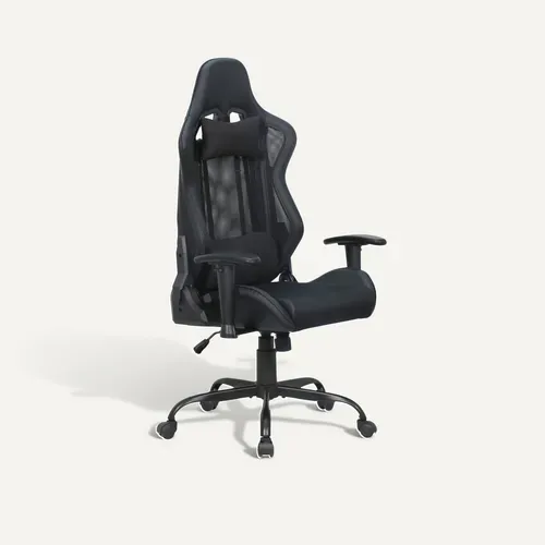 Fauteuil de bureau gamer FLAVIEN noir vue 3/4