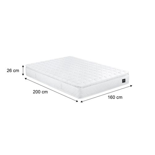 Matelas ressorts 160x200 cm avec 2 cm de mémoire de forme PERLE ép. 26 cm