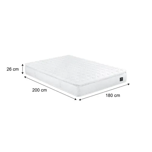 Matelas ressorts 180x200 cm avec 2 cm de mémoire de forme PERLE ép. 26 cm