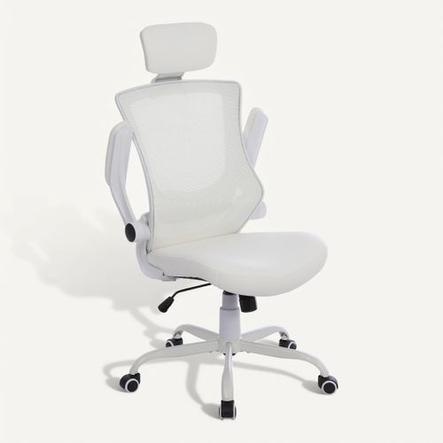 Fauteuil de bureau ergonomique gamer MERLON tissu blanc