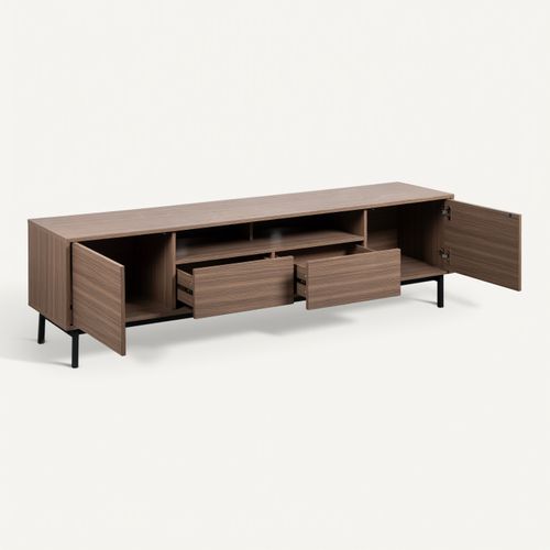 Meuble TV L.180 cm VICTOR imitation noyer