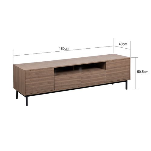 Meuble TV L.180 cm VICTOR imitation noyer