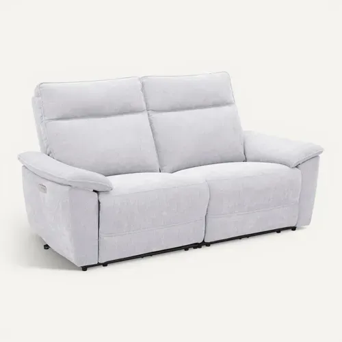 Canapé 3 places 2 relax PLYMOUTH III tissu gris vue 3/4