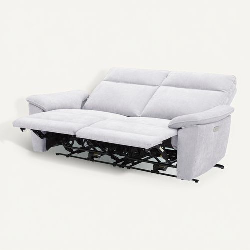 Canapé 3 places 2 relax PLYMOUTH III tissu gris