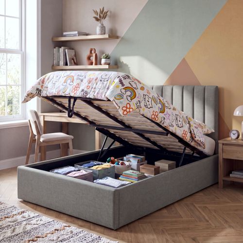 Lit coffre 90x190 cm SKY gris clair