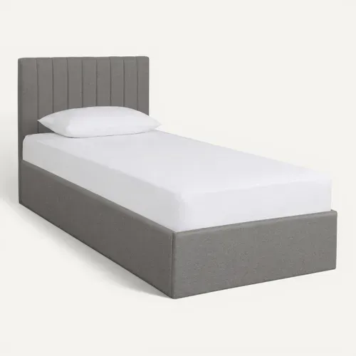 Lit coffre 90x190 cm SKY gris clair vue 3/4
