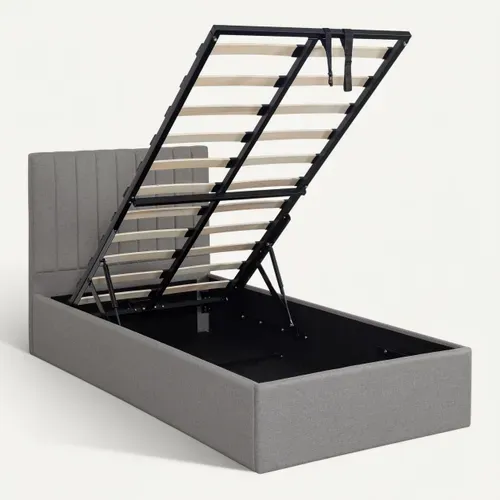 Lit coffre 90x190 cm SKY gris clair