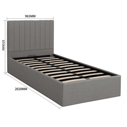 Lit coffre 90x190 cm SKY gris clair