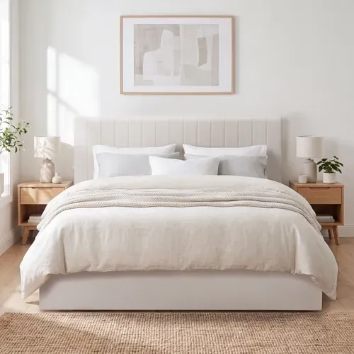 Lit coffre 160x200 cm SKY beige vue d'ambiance 1