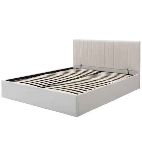 Lit coffre 160x200 cm SKY beige vue de profil