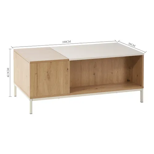 Table basse relevable ENORA Imitation chêne