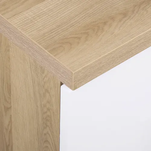 Buffet LED 140cm AMOS imitation chêne et blanc vue détaillée