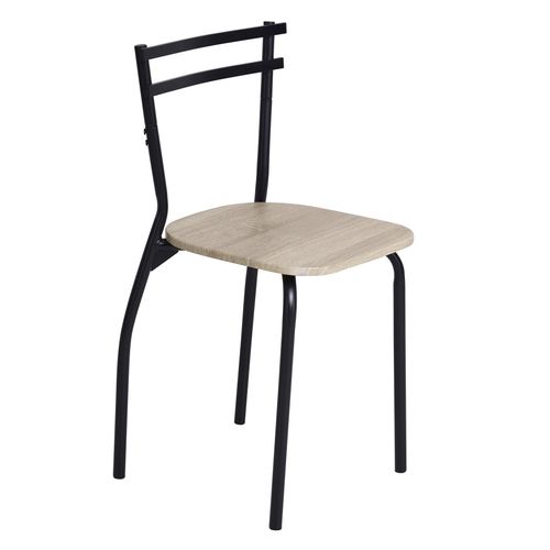 Coin repas table + 4 chaises RICK Imitation chêne / noir