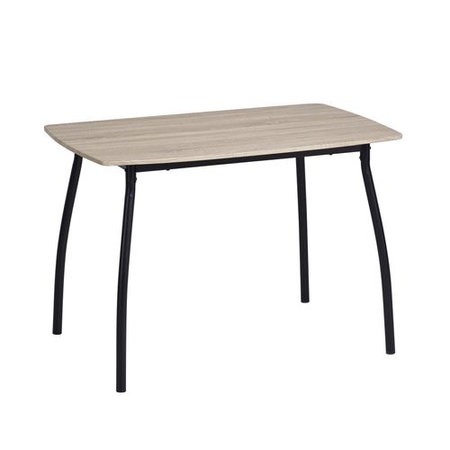 Coin repas table + 4 chaises RICK Imitation chêne / noir