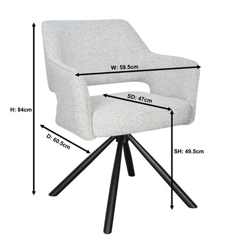 Chaise pivotante VICTOIRE Gris
