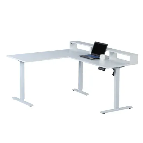 Bureau d'angle assis/debout LOUIS blanc