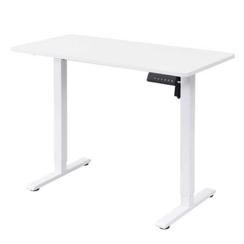 Bureau assis/debout L.100 cm LOUIS blanc vue de profil