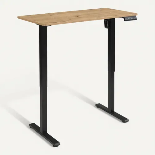Bureau assis/debout L.100 cm LOUIS chêne et noir