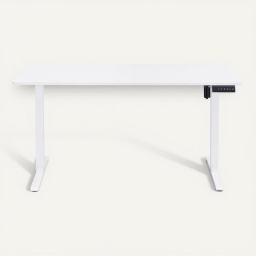 Bureau assis/debout L.140 cm LOUIS blanc vue de face