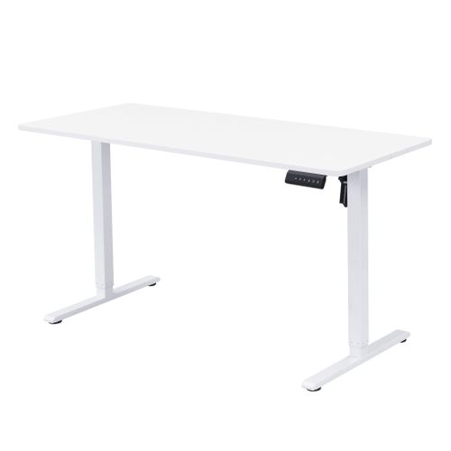Bureau assis/debout L.140 cm LOUIS blanc vue de profil
