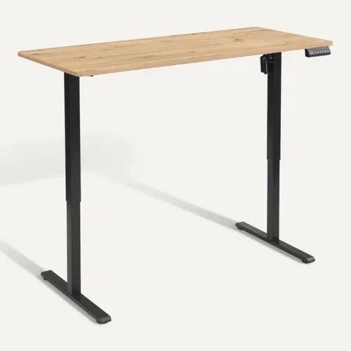 Bureau assis/debout L.140 cm LOUIS chêne et noir