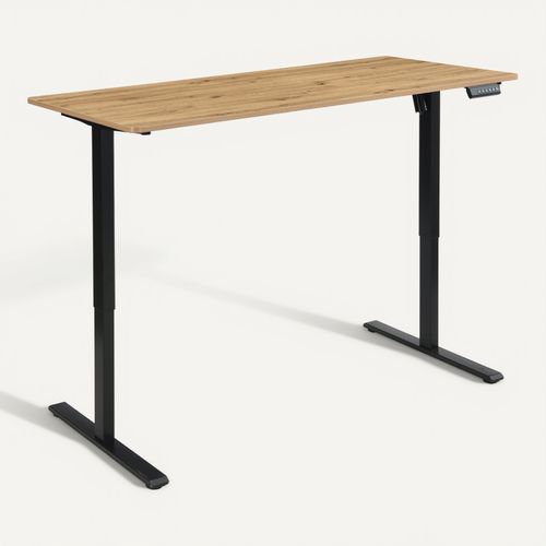 Bureau assis/debout L.160 cm LOUIS chêne et noir