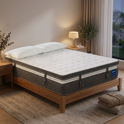 Matelas ressorts 160x200 cm avec mémoire de forme ép.35cm +surmatelas +2 oreillers ROSS vue d'ambiance 1
