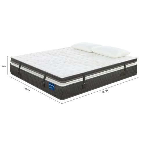 Matelas ressorts 180x200 cm avec mémoire de forme ép.35cm +surmatelas +2 oreillers ROSS