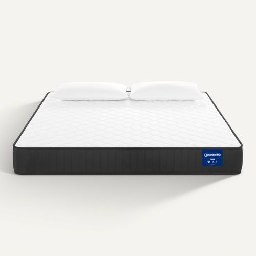 Ensemble matelas ressorts 160x200 cm ép. 20 cm avec 2 oreillers SIMON vue de face