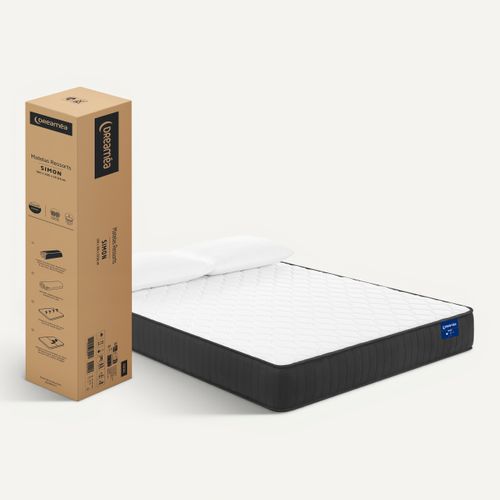 Ensemble matelas ressorts 160x200 cm ép. 20 cm avec 2 oreillers SIMON