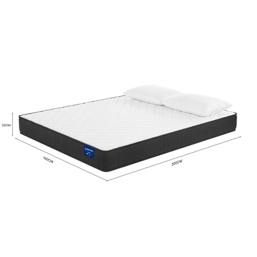 Ensemble matelas ressorts 160x200 cm ép. 20 cm avec 2 oreillers SIMON