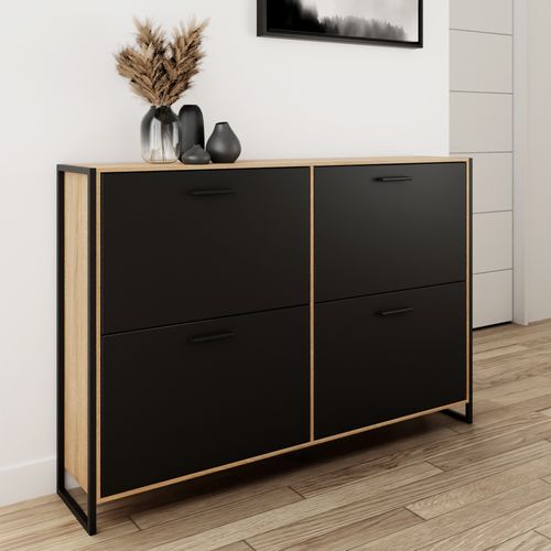 Meuble à Chaussures - Armoire à Chaussures Couleur Noir / Bois