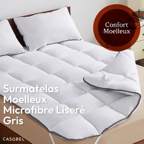 Surmatelas 180x190 Cm, 600gsm, Extra Moelleux, Blanc
