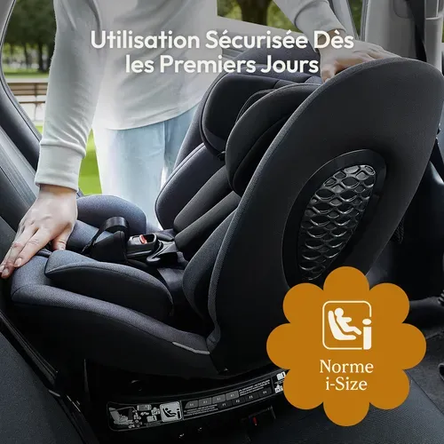 Mobelys Siège Auto Bébé 0 à 36kg Isofix I-size 40-150 Cm, 360 Pivotant