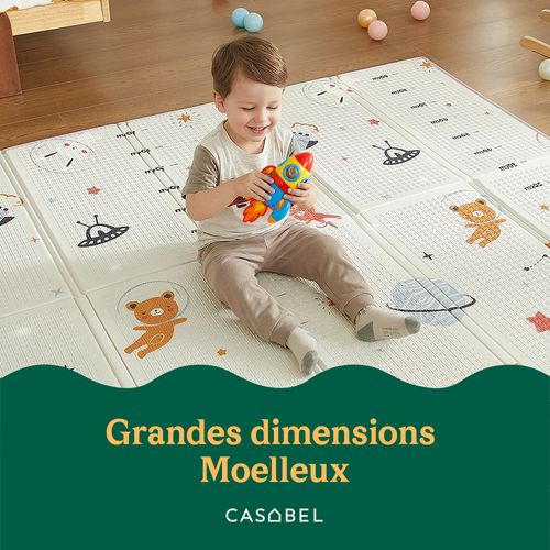 Tapis D’éveil Bébé 180×200 Cm, Pliable, Motifs Jurassique