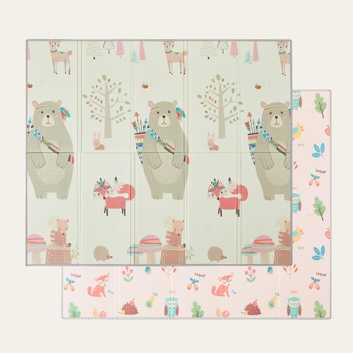 Tapis D’éveil Bébé 180×200 Cm, Pliable, Motifs Ours Chasseur
