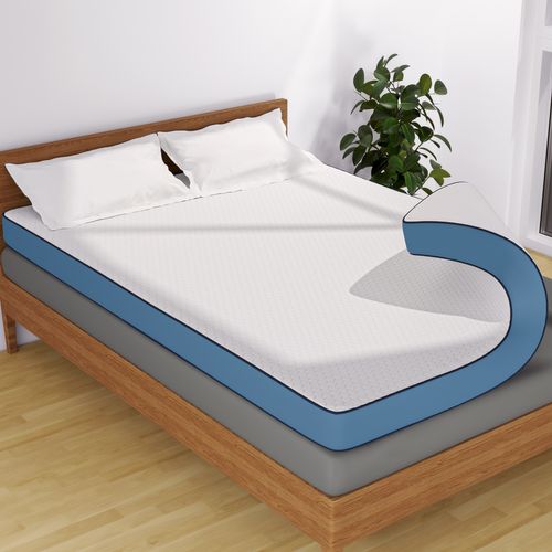 Surmatelas 160 X 200 Cm à Mémoire De Forme - Epaisseur 7 Cm - Double Face Réversible + Housse Coton