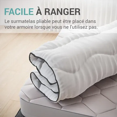 Surmatelas Nuage 140x190 Cm En Microfibre - Confort Optimal - Moelleux, Respirant