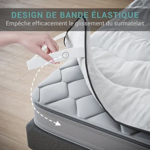Surmatelas Nuage 140x190 Cm En Microfibre - Confort Optimal - Moelleux, Respirant