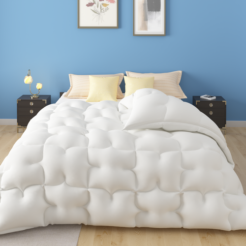 Couette 200x200 cm Chaude Grand Froid Diamant Blanc Garnissage densité 700 g/m2