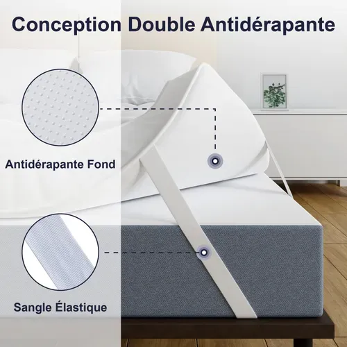 Surmatelas 140x190 Cm Respirant En Microfibre, Antidérapant, Hypoallergénique
