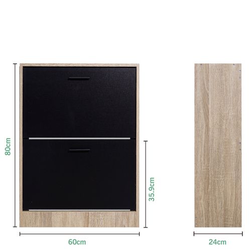 Meuble D'entrée Avec Miroir Et Rangement à Chaussures - 12 Paires, Bois Moderne Noir, 50x180x21 Cm